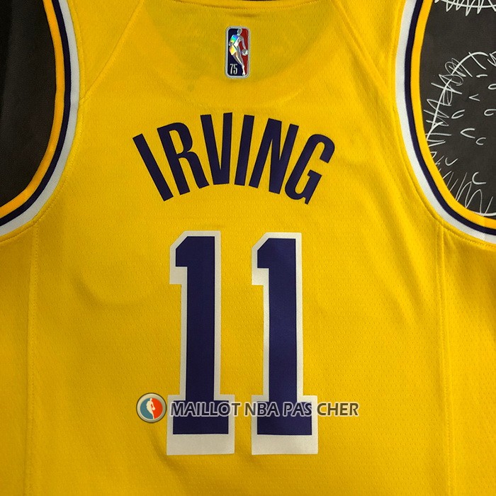 Maillot Los Angeles Lakers Kyrie Irving NO 11 75th Anniversary 2021-22 Jaune
